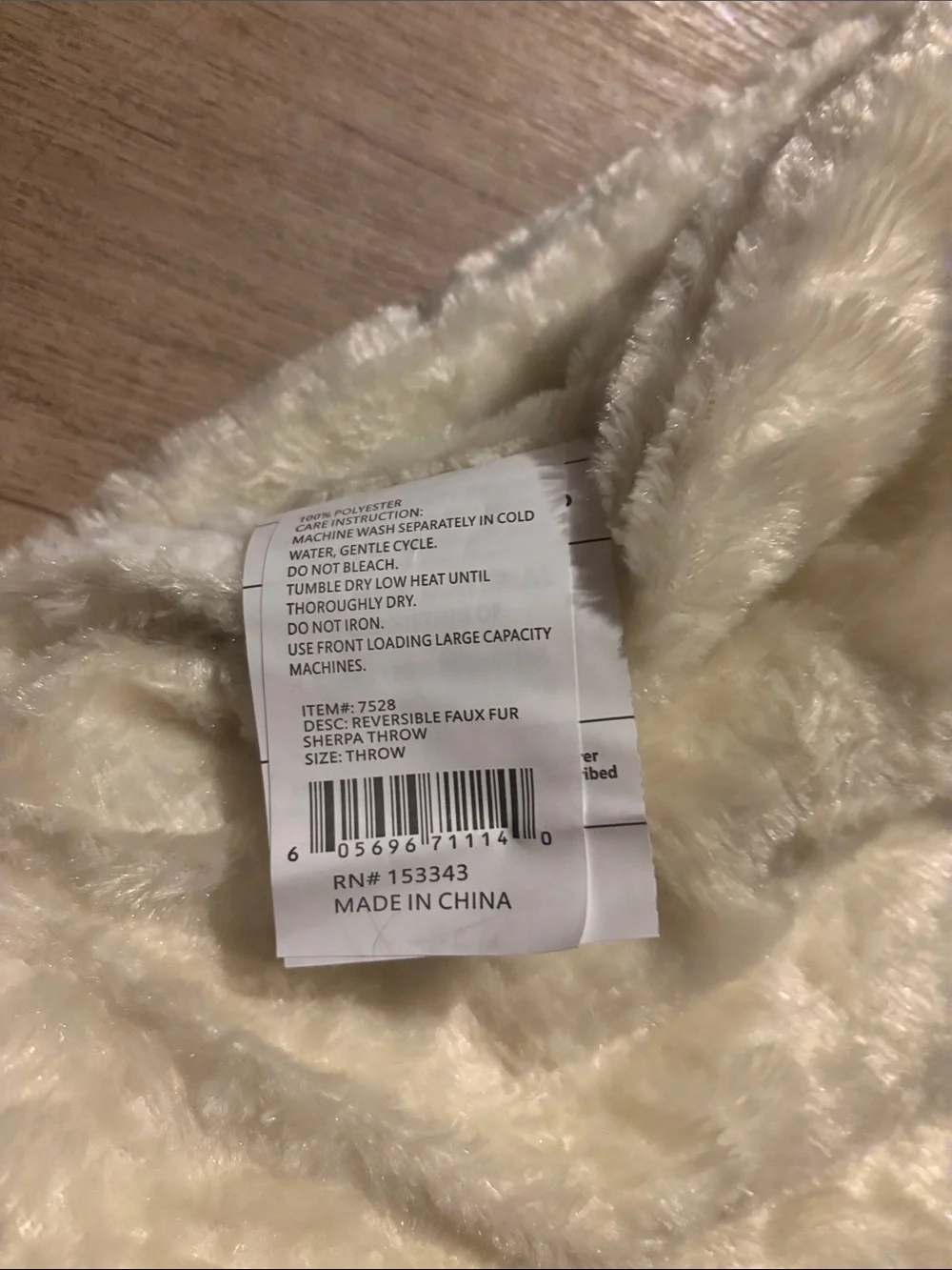 Reversible Faux Fur Sherpa Throw - Cream